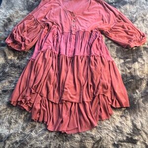 Free People faded rose scoop neck tee